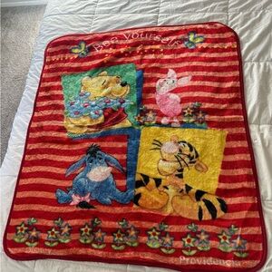 Disney Winnie the Pooh Fleece Blanket Vintage